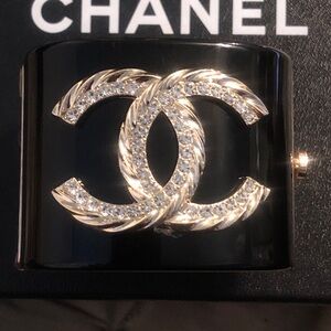 CC crystals Black Cuff with Gold Logo